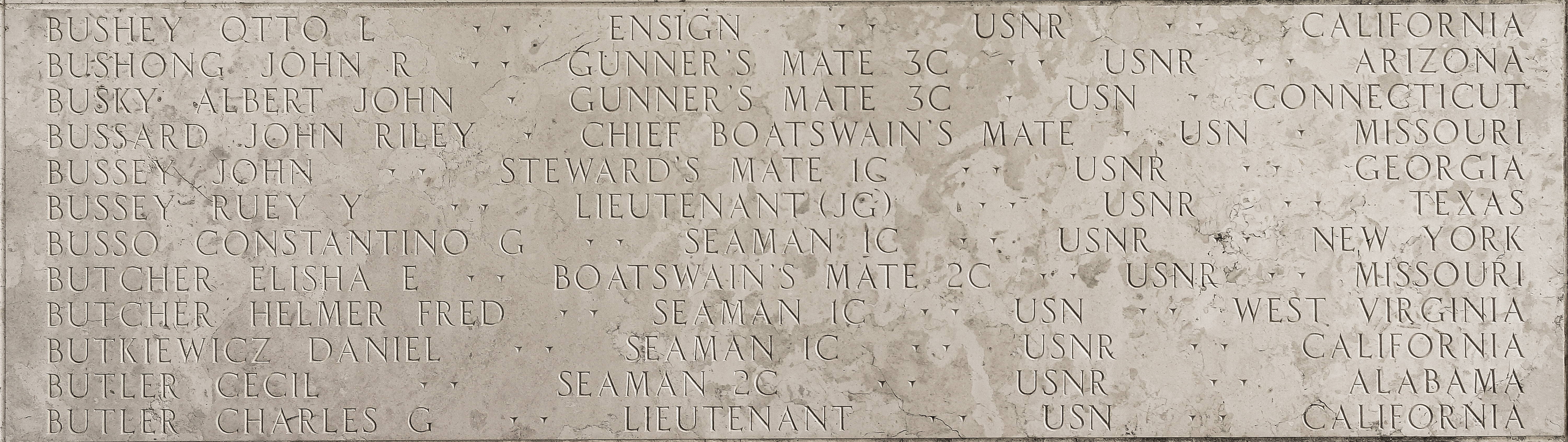 Constantino G. Busso, Seaman First Class